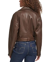 Levi's Women's Faux Suede Cropped Belted Moto Jacket