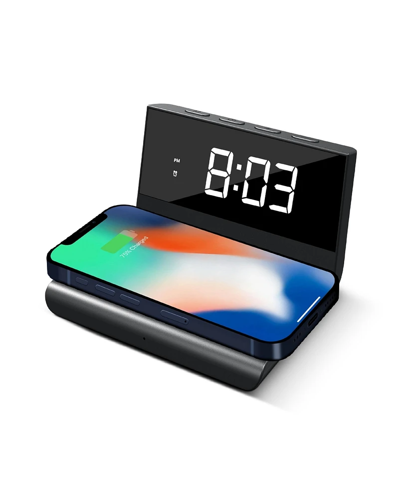 Brookstone Wireless Charging Stand and Alarm Clock