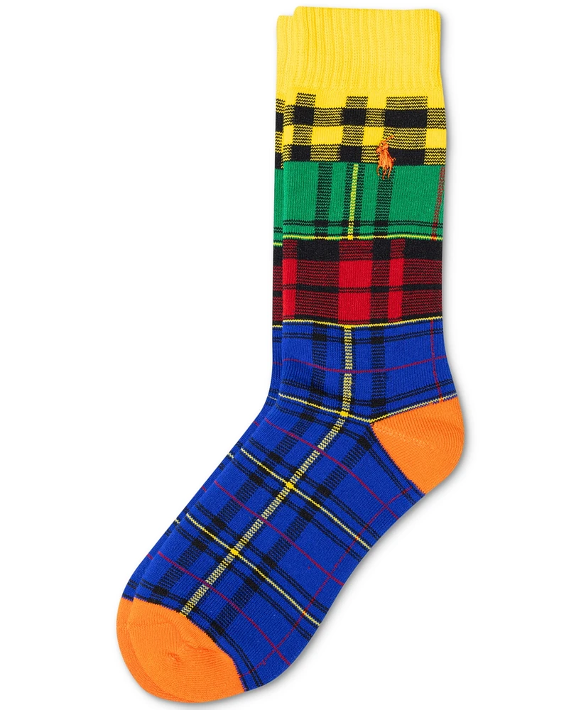 Polo Ralph Lauren Men's Colorblock Plaid Crew Socks