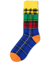 Polo Ralph Lauren Men's Colorblock Plaid Crew Socks