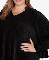 Ruby Rd. Plus Size Smocked Velvet Blouse