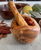 BeldiNest Olive Wood Rustic Edge Pestle and Mortar