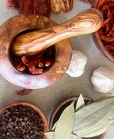 BeldiNest Olive Wood Rustic Edge Pestle and Mortar