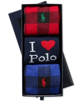 Polo Ralph Lauren Men's 3-Pk. I Love Polo Slack Socks Gift Box