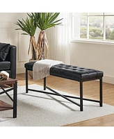 Hulala Home Eberhard Modern Upholstered Flip Top Storage Bench with Button-Tufted