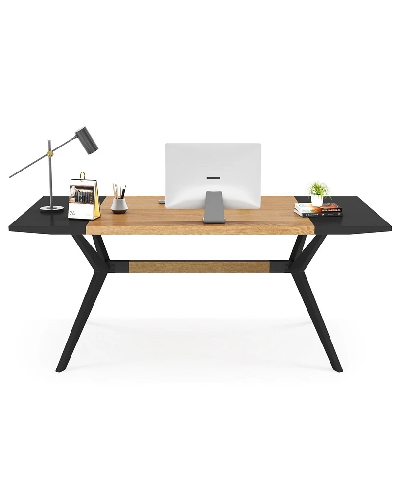 Tribesigns 63 Inch Executive Desk, Large Office Computer Desk with X-Shape Frame