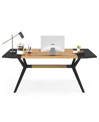 Tribesigns 63 Inch Executive Desk, Large Office Computer Desk with X-Shape Frame