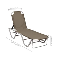 vidaXL Sun Lounger Aluminum and Textilene Taupe