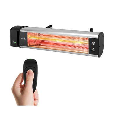 SereneLife Wall and Ceiling Mount Patio Heater, 1500W with Remote Control