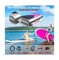 SereneLife Free-Flow Inflatable Stand-Up Paddle-Board (Sup), 10.5 ft.