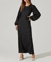 Astr the Label Women's Quinn Polka-Dot Cutout Maxi Dress