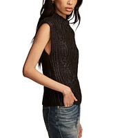 Lucky Brand Women's Metallic Cable-Knit Sweater Vest