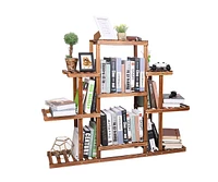 Unho 6 Tier Wood Garden Plant Rack Storage Flower Pot Stand for Indoor and Outdoor