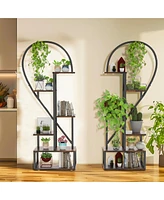 Unho 2 Pack Half Heart Shaped Ladder Planter Pot Holder Multilayer Display Shelf