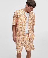 Mode of One Men's Leopard Spots Short-Sleeve Button-Front Camp Shirt, Exclusively at Macy's