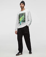 Mode of One Men's Long-Sleeve Relaxed Space Guy Graphic Cotton T-Shirt, Exclusively at Macy's