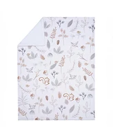 Lambs & Ivy Treetop Fox Woodland/Forest Minky/Faux Shearling Fleece Baby Blanket