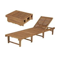 vidaXL Folding Sun Lounger Solid Acacia Wood