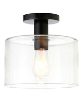 Hudson & Canal 10" Metal Henri Wide Flush Mount