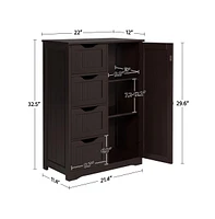 Yaheetech Wooden Cabinet 4 Drawers Cabinet Storage