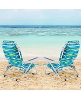 Costway Pcs Folding Beach Chair Adult Lightweight Aluminum Camping Chair with Storage Bag