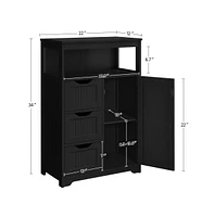 Yaheetech Freestanding Multiple Tiers Bathroom Floor Cabinet Storage Organizer