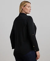 Lauren Ralph Plus Roll-Tab-Sleeve Shirt