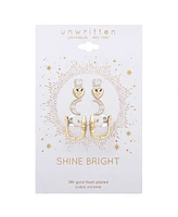Unwritten Cubic Zirconia Heart Moon Star Hoop Stud Earring Set