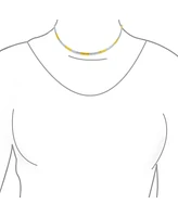 Bling Jewelry Omega Cubetto Chain Snake Flat Choker Necklace Two Tone Gold Plate Stainless Steel