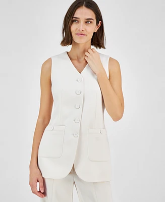 Anne Klein Women's Five-Button V-Neck Vest