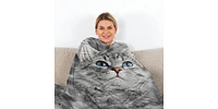 Slickblue Cute Cat Blanket for Cat Lovers Fleece Flannel Throw Black and White Print