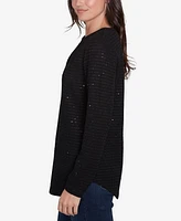 Ruby Rd. Petite Diamond Detail Sequin Knit Top