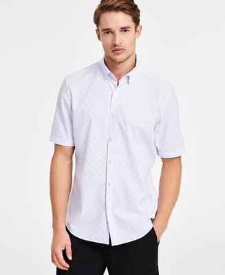 Alfani Men's Alfatech Geometric Print Shirt, Exclusively at Macy's