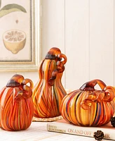 Glitzhome 8.5"H Multi Striped Gourd