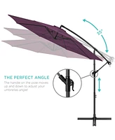 Best Choice Products 10ft Offset Hanging Outdoor Market Patio Umbrella w/ Easy Tilt Adjustment