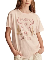 Lucky Brand Women's Cotton Rodeo Queen Boyfriend Tee