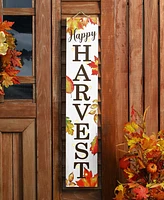 Glitzhome 42"H Fall Lighted Maple Leaves Wooden Porch Sign with Timer