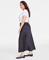 On 34th Trendy Plus Satin A-Line Slip Skirt, Exclusively at Macy's