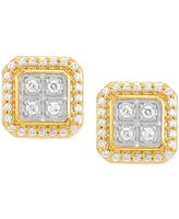 Grown With Love Men's Lab Grown Diamond Square Halo Cluster Stud Earrings (1/2 ct. t.w.) in 10k Gold