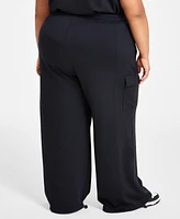 Nina Parker Trendy Plus Scuba Cargo Bungee Jogger Pants