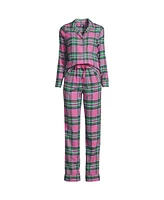 Lands' End Women's Drapey Flannel 2 Piece Pajama Set - Top and Pants