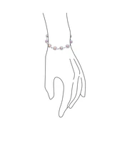 Bling Jewelry Floral Flower Pink Created Opal Multi Charm Link Daisy Bracelet Anklet For Women .925 Silver