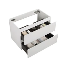 Wall mount cabinet Without basin, white color, with two drawers, Pre-assembled