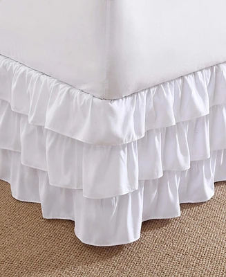 Poppy & Fritz Solid Microfiber White Bedskirt-King