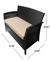 St Lucia Loveseat: Plush Cushions, Wicker Haven For Outdoor Tranquility
