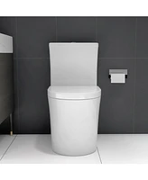Small Compact One Piece Toilet Dual Flush,23 inch Short Depth for Tiny Bathroom, White