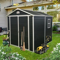 Streamdale Furniture 6x8ft Resin Outdoor Storage Shed Kit-Perfect to Store Patio Furniture, Black