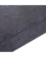 Streamdale Furniture 52" End of Bed Bench, Linen Upholstered Ottoman Bench, Bedroom Entryway Bench With Armrests, Dark Gray