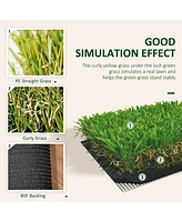 10' x 3' Artificial Turf Grass with Simulated Look & Feel Uv Protection, & Drain Holes for Rain, 1.25" Height