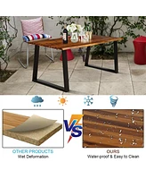 Sugift Rectangular Acacia Wood Dining Table